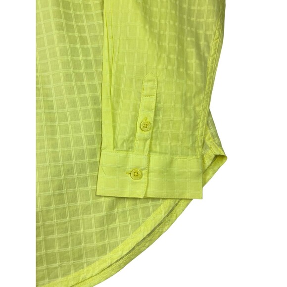 Columbia PFG Long Sleeve Button Front Shirt  1X  NWOT  Yellow  Outdoor Adventure - Picture 4 of 8